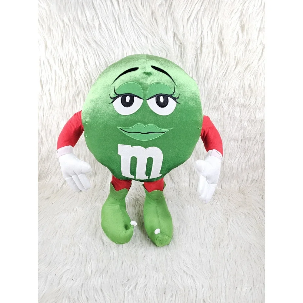 Super Nice Jumbo Mrs. M&M Christmas Plush 24 Inches Green Red